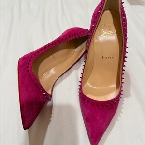 Christian Louboutin Fuchsia Spiked Heels